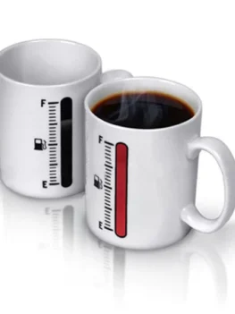 High Quality Thermometer Color Changing Porcelain Mug Coffee Cup