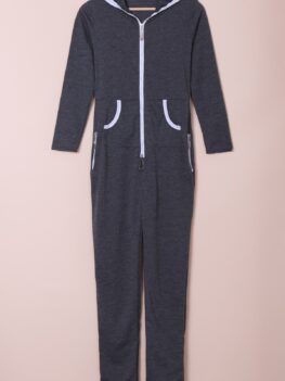 Trendy Hooded Zippered Long Sleeve Bodycon Jumpsuit For Women