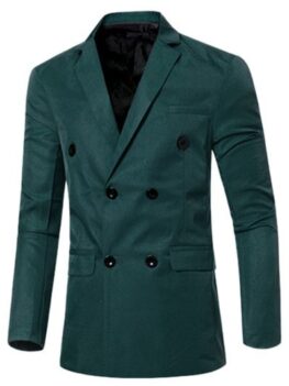 Flap-Pocket Design Casual Lapel Collar Double Breasted Blazer Fo