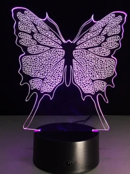 Festival 3D Butterfly Shape Touch Colorful Night Light