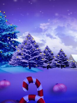 Santa Claus Winter Night Scene Printed Fabric Table Cloth