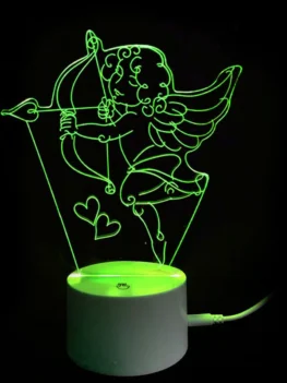 Valentine's Day 3D Cupid's Bow USB Charging LED Touch Night Ligh