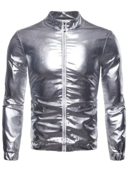 Blinking Night Club Wear Front Zip Jacket