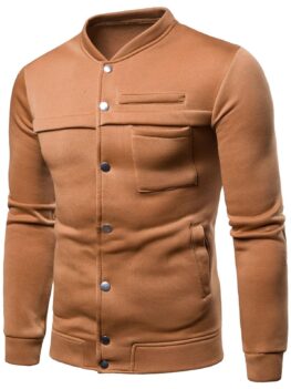 Splicing Whole Colored Pockets Jacket