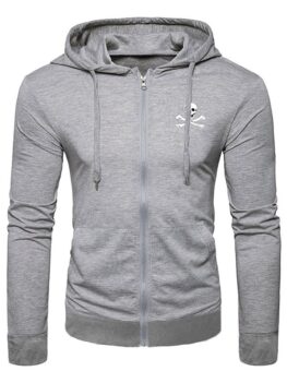 Halloween Skull Bone Pattern Pockets Hoodie