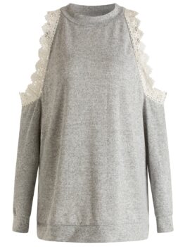 Plus Size Cold Shoulder Pullover Sweatshirt
