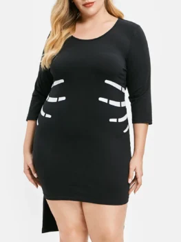 Plus Size Skull Bone Halloween Dress