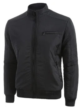 Layer Sleeves Solid Color Zipper Jacket Coat