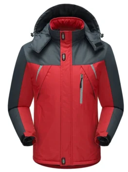 Contract Color Outdoor Climbing Hooded Padded Jacket