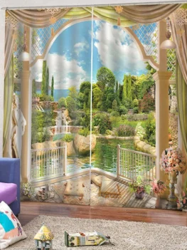 3D Landscape Curtain for Home Use