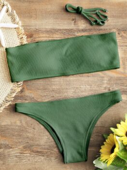 Bandeau Ribbed Bikini Set