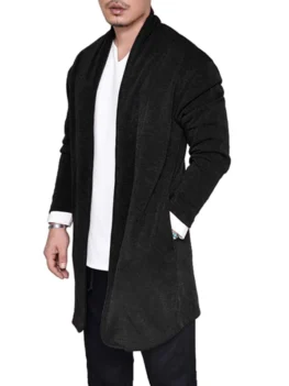 Plain One Button Knit Longline Cardigan