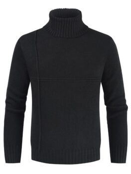 Solid Color Casual Turtleneck Sweater