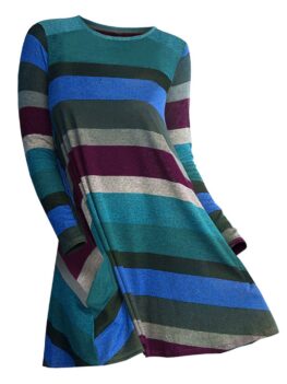 Striped Longline Long Sleeve Knitwear