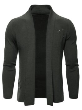 Solid Color Casual Knitted Cardigan