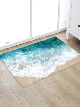 Beach Waves Pattern Floor Rug