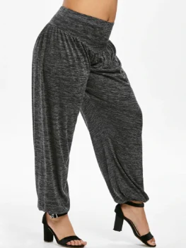 Plus Size Marled Harem Pants