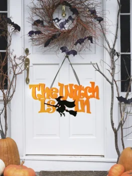 Halloween Witch Non-woven Fabric Door Hanging Decor