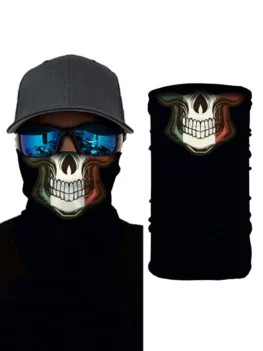 Halloween Skull Print Riding Face Mask Neck Gaiter