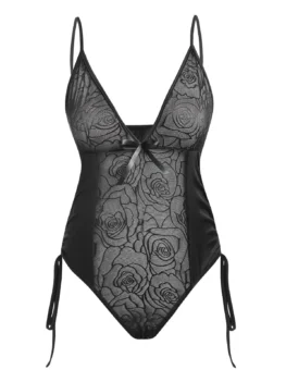 Plus Size Plunge Cinched Lingerie Teddy