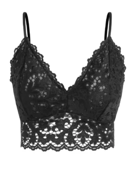 Solid Scalloped Lace Plus Size Bralette