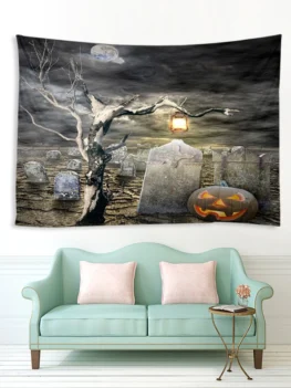 Halloween Grave Tree Printed Multifunction Tapestry