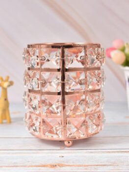Crystal Shape Transparent Brushes Storage Pen Holder