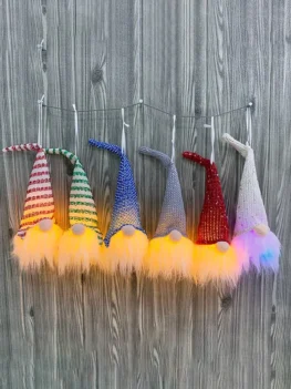 6 Pcs Christmas Tree Hanging Decoration Santa Claus LED Light Do